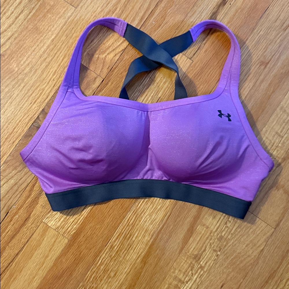 Under Armour Lavender Sports Bra with Black Accents